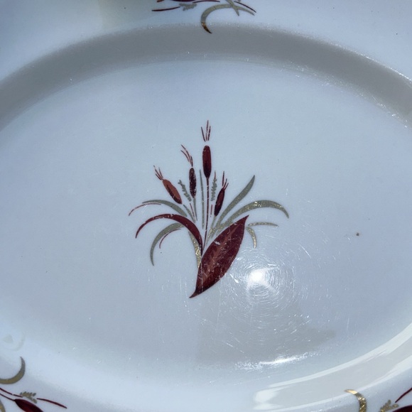 Vintage Pickard China Print Cattails Deep Serving Platter Made in USA - Picture 2 of 7